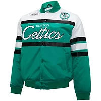 Mitchell  Ness Kelly White Boston Celtics Big Tall Heavyweight Full-Snap Satin Jacket