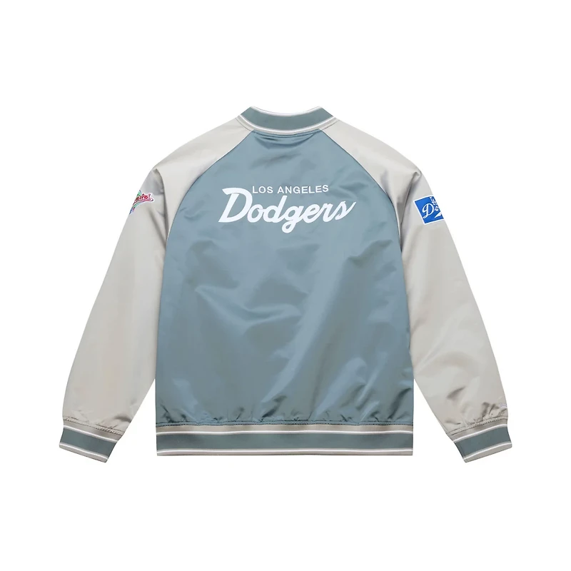 Mitchell Ness Los Angeles Dodgers Thunderstorm Head Coach Lightweight Satin Full-Snap Jacket