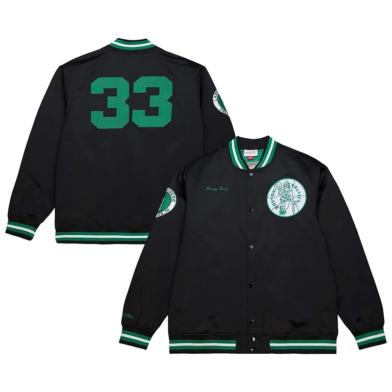 Mitchell Ness Larry Bird Boston Celtics NBA Legends Full-Snap Satin Jacket