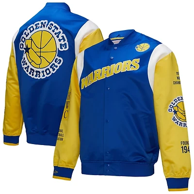 Mitchell & Ness Men’s Golden State Warriors Vintage Team Origins Satin Full-Snap Jacket