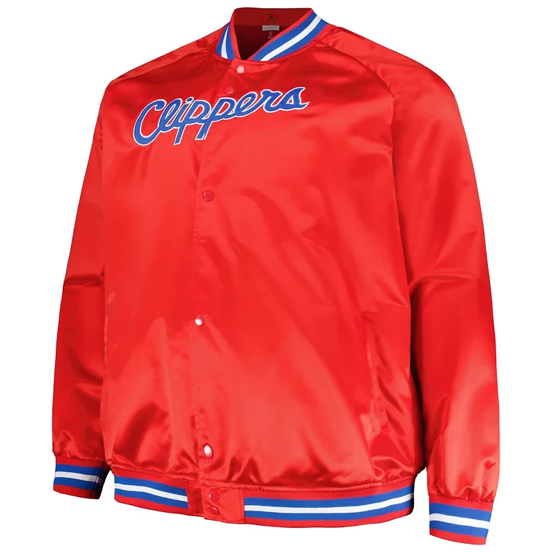 Mitchell & Ness Men’s Los Angeles Clippers Hardwood Classics Throwback Wordmark Raglan Full-Snap Jacket