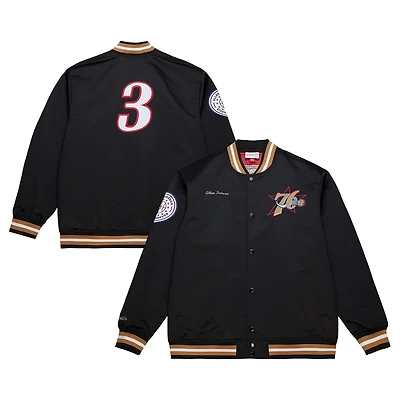 Mitchell & Ness Men’s Philadelphia 76ers NBA Legends Allen Iverson Full-Snap Satin Jacket
