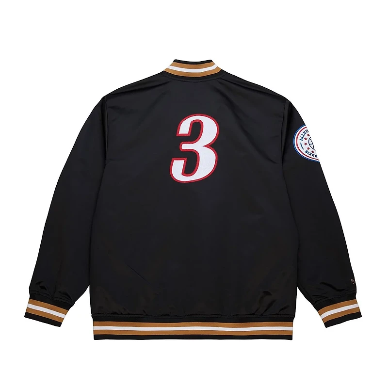 Mitchell & Ness Men’s Philadelphia 76ers NBA Legends Allen Iverson Full-Snap Satin Jacket