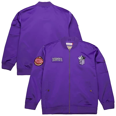 Mitchell & Ness Men's Sacramento Kings Hardwood Classics Nights Team Leader Satin Full Zip Jacket