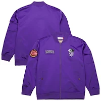 Mitchell & Ness Men's Sacramento Kings Hardwood Classics Nights Team Leader Satin Full Zip Jacket