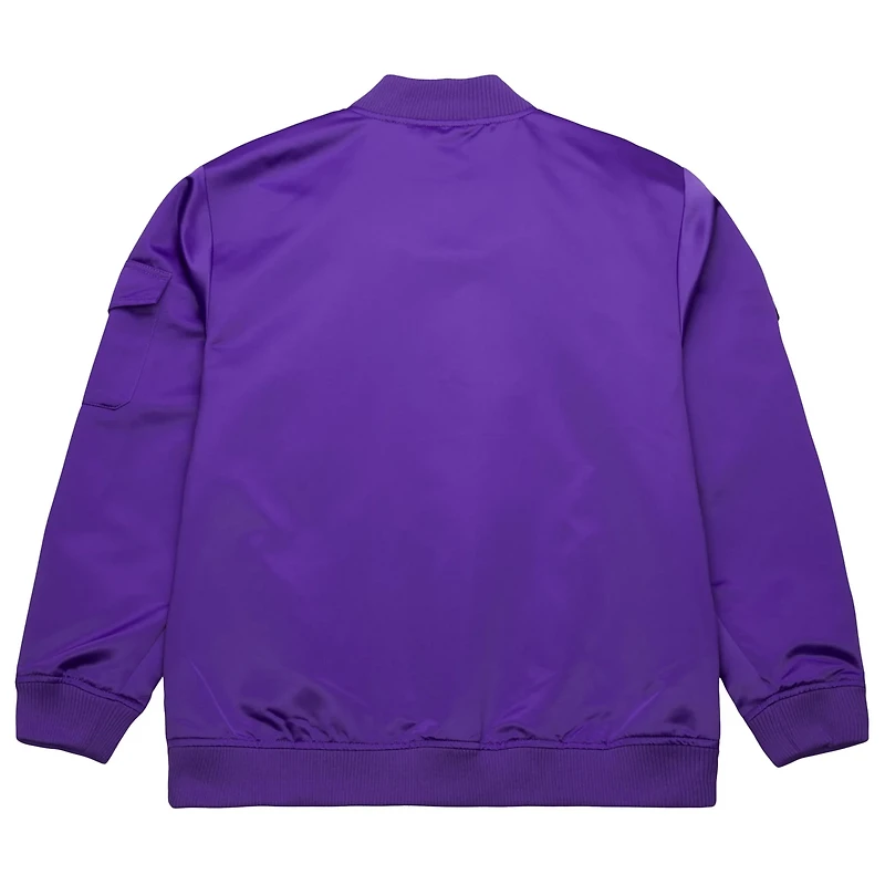 Mitchell & Ness Men's Sacramento Kings Hardwood Classics Nights Team Leader Satin Full Zip Jacket