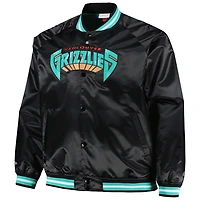Mitchell & Ness Men's Vancouver Grizzlies Hardwood Classics Wordmark Satin Raglan Big and Tall Full Zip Jacket