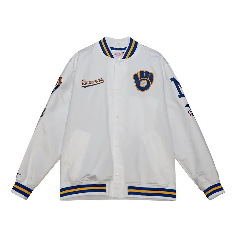 Mitchell  Ness Milwaukee Brewers City Collection Satin Full-Snap Varsity Jacket