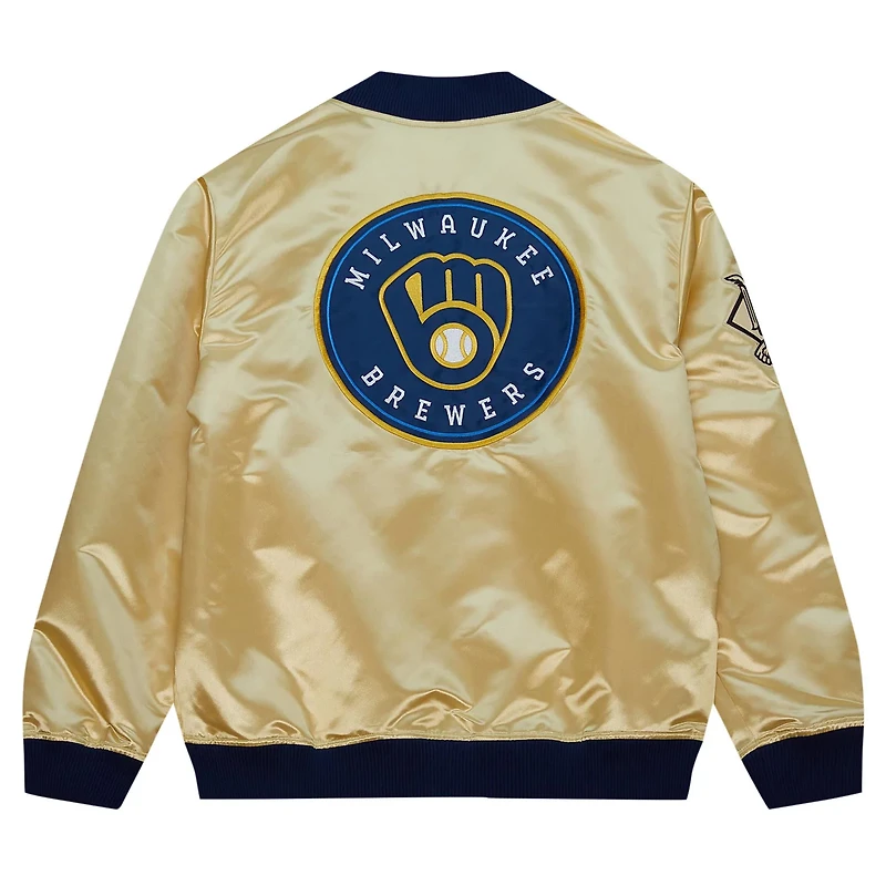 Mitchell  Ness Milwaukee Brewers OG 20 Lightweight Satin Full-Zip Jacket