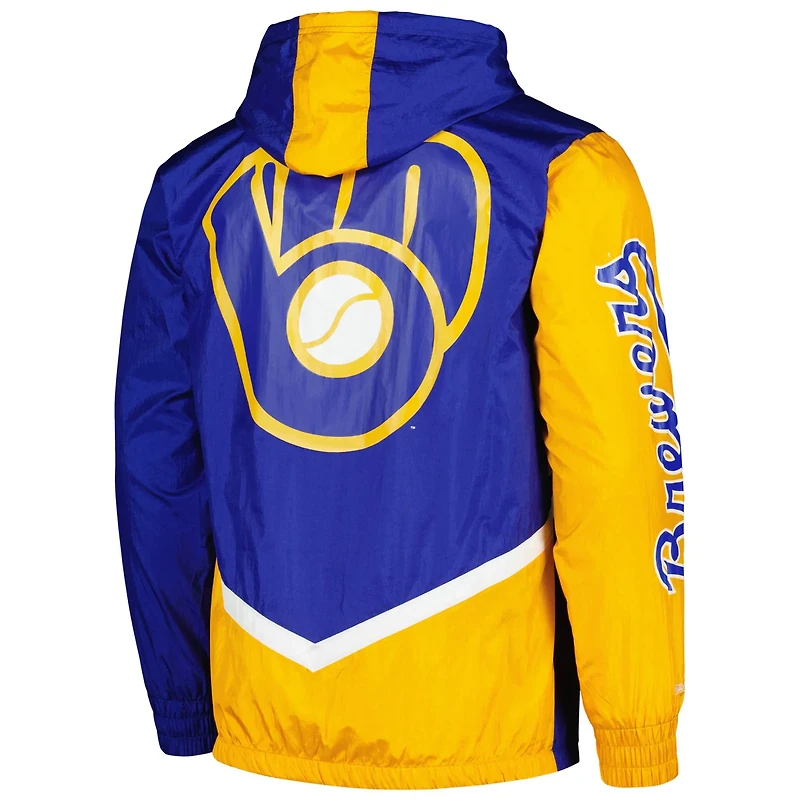 Mitchell Ness Milwaukee Brewers Undeniable Full-Zip Hoodie Windbreaker Jacket