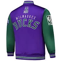 Mitchell  Ness Milwaukee Bucks Hardwood Classic Primetime Full-Snap Satin Jacket