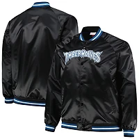 Mitchell  Ness Minnesota Timberwolves Big Tall Hardwood Classics Wordmark Satin Raglan Full-Zip Jacket
