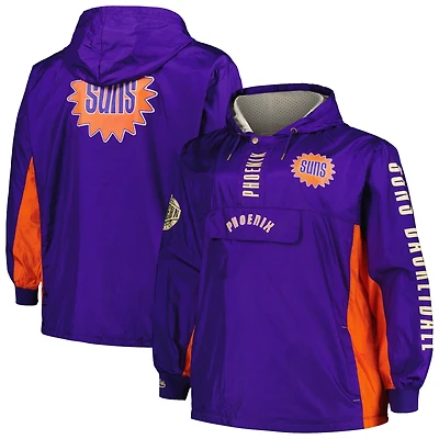 Mitchell  Ness Phoenix Suns Big Tall Hardwood Classics Team OG 20 Anorak Hoodie Quarter-Zip Windbreaker Jacket