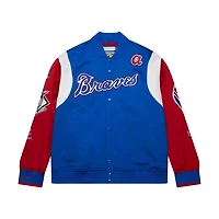 Mitchell  Ness Red Atlanta Braves Cooperstown Collection Team Origins Satin Full-Snap Jacket