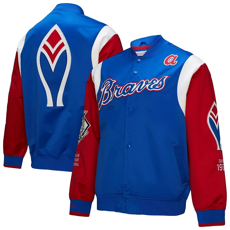 Mitchell  Ness Red Atlanta Braves Cooperstown Collection Team Origins Satin Full-Snap Jacket
