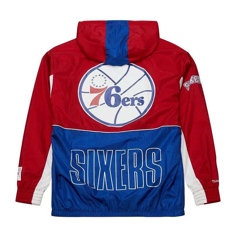 Mitchell Ness Red Philadelphia 76ers Hardwood Classics Big Shot Premium Full-Zip Windbreaker Jacket