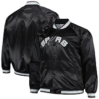 Mitchell  Ness San Antonio Spurs Big Tall Hardwood Classics Wordmark Satin Raglan Full-Zip Jacket