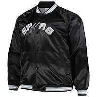 Mitchell  Ness San Antonio Spurs Big Tall Hardwood Classics Wordmark Satin Raglan Full-Zip Jacket