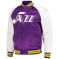 Mitchell  Ness Utah Jazz Double Clutch Satin Raglan Full-Snap Jacket