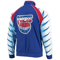 Mitchell Ness New Jersey Nets Hardwood Classics Authentic Warm-Up Raglan Full-Zip Jacket