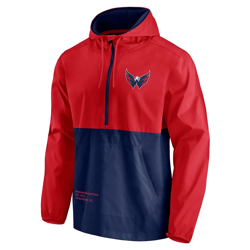 /Navy Washington Capitals Thrill Seeker Anorak Half-Zip Jacket