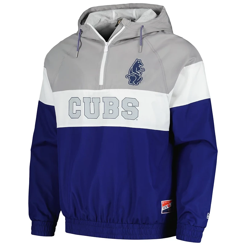 New Era Chicago Cubs Ripstop Raglan Quarter-Zip Hoodie Windbreaker Jacket
