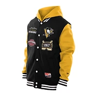 New Era Gold Pittsburgh Penguins Full-Snap Fleece Hoodie Jacket