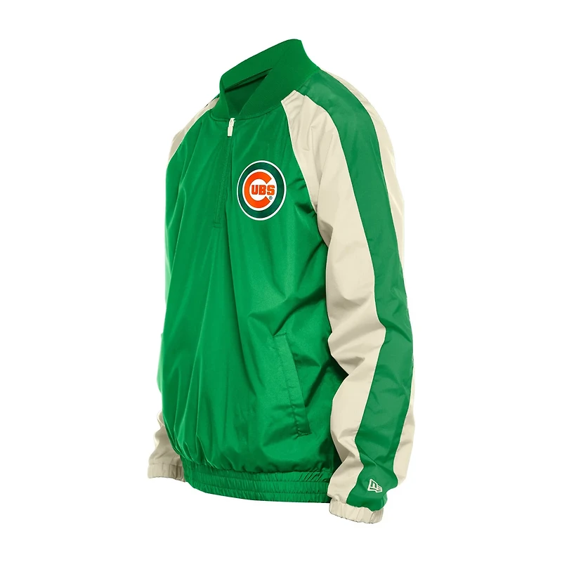 New Era Kelly Chicago Cubs Ripstop Raglan Quarter-Zip Hoodie Windbreaker Jacket