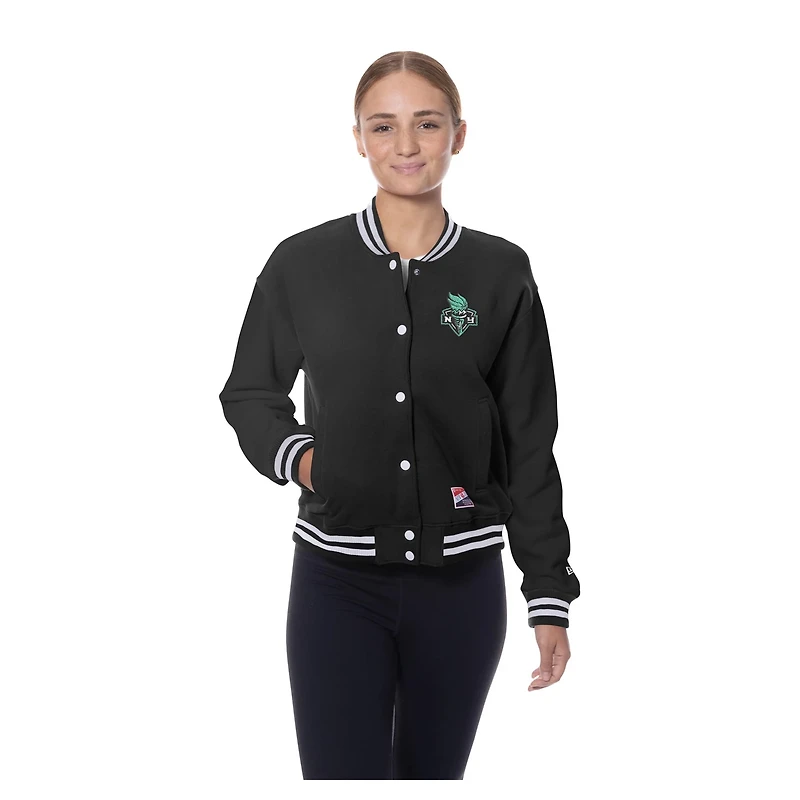 New Era Women’s New York Liberty Throwback Varsity Fleece Full-Snap Jacket
