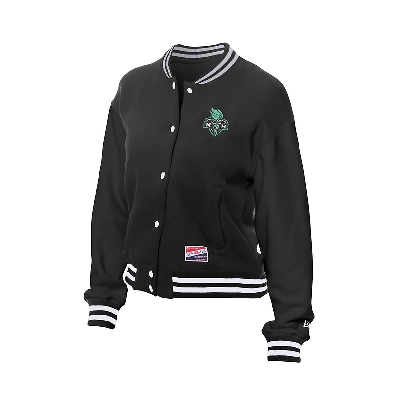 New Era Women’s New York Liberty Throwback Varsity Fleece Full-Snap Jacket