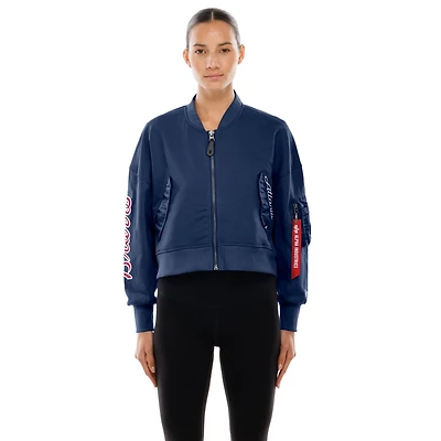 New Era x Alpha Industries Atlanta Braves Cropped Full-Zip Jacket
