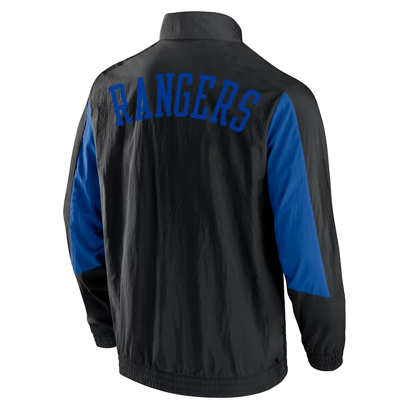 New York Rangers Step Up Crinkle Raglan Full-Zip Windbreaker Jacket