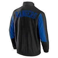New York Rangers Step Up Crinkle Raglan Full-Zip Windbreaker Jacket