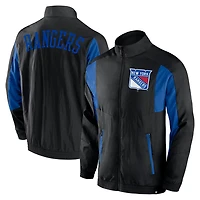 New York Rangers Step Up Crinkle Raglan Full-Zip Windbreaker Jacket