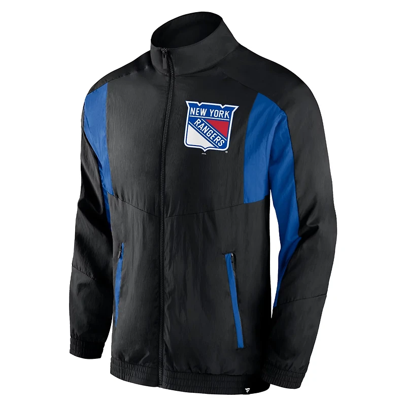 New York Rangers Step Up Crinkle Raglan Full-Zip Windbreaker Jacket