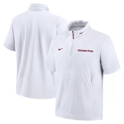 Nike Alabama Crimson Tide 2024 Sideline Coach Short Sleeve Half-Zip Hoodie Jacket