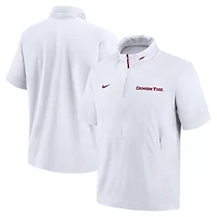 Nike Alabama Crimson Tide 2024 Sideline Coach Short Sleeve Half-Zip Hoodie Jacket
