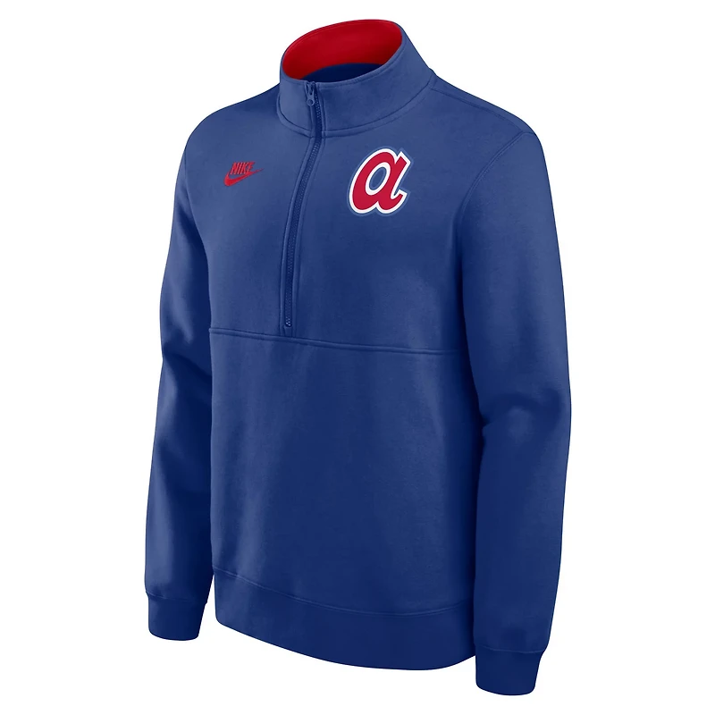 Nike Atlanta Braves Cooperstown Collection Fleece Half-Zip Pullover