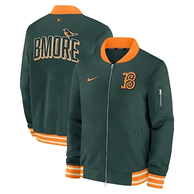 Nike Baltimore Orioles 2026 City Connect Authentic Collection Relaxed Full-Zip Bomber Jacket