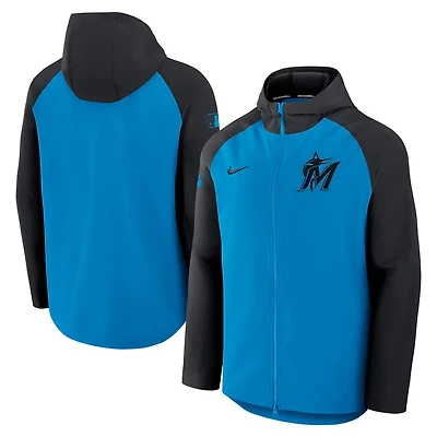 Nike Black Miami Marlins Authentic Collection Raglan Performance Full-Zip Jacket
