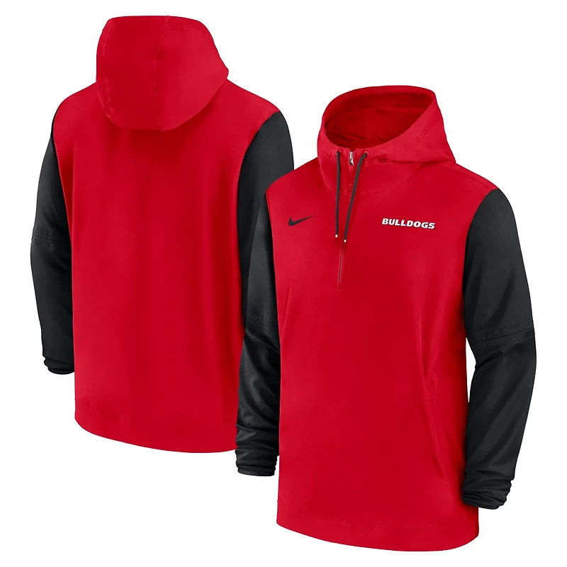 Nike Georgia Bulldogs 2024 Sideline Pregame Player Half-Zip Hoodie