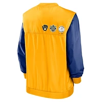 Nike Gold Milwaukee Brewers Rewind Warmup V-Neck Pullover Jacket
