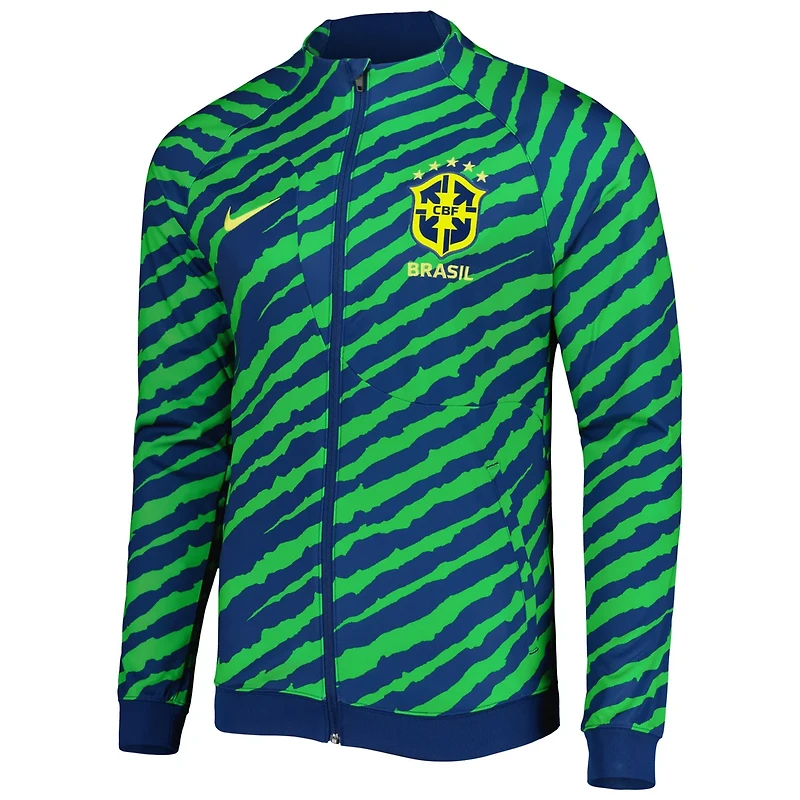 Nike Green Brazil National Team 2022 Academy Pro Anthem Performance Raglan Full-Zip Jacket