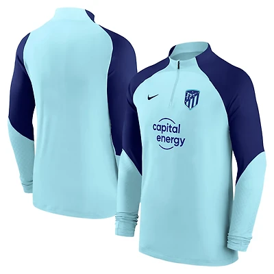 Nike Light Atletico de Madrid 2022 23 Strike Drill Performance Raglan Quarter-Zip Long Sleeve Top