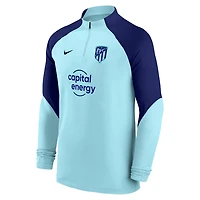 Nike Light Atletico de Madrid 2022 23 Strike Drill Performance Raglan Quarter-Zip Long Sleeve Top