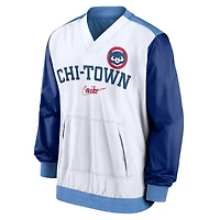 Nike Light Blue Chicago Cubs Rewind Warmup V-Neck Pullover Jacket