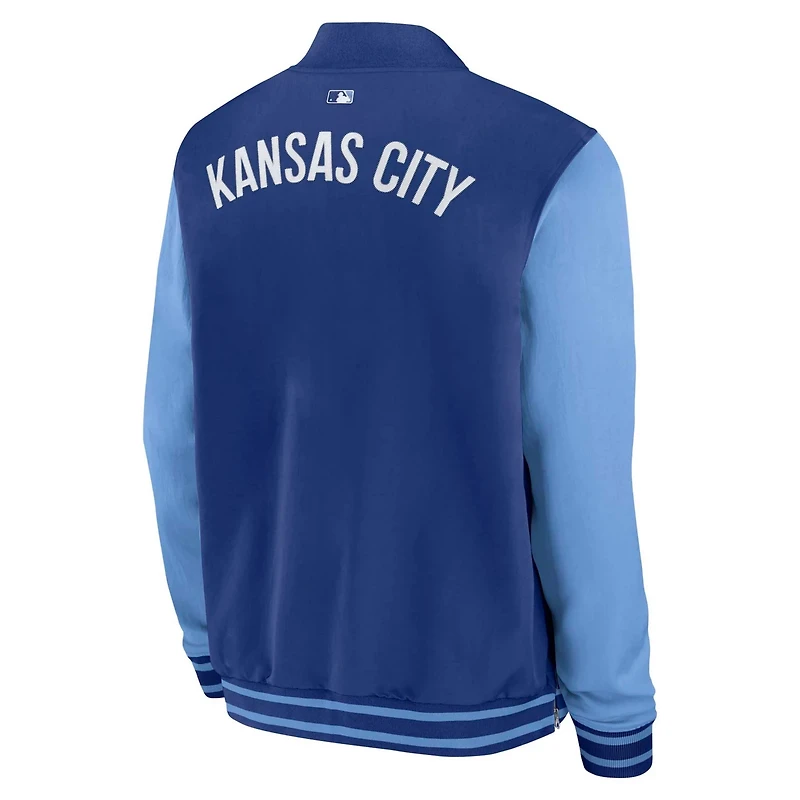 Nike Light Blue Kansas City s Authentic Collection Dugout Full-Zip Bomber Jacket