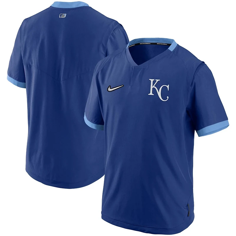 Nike Light Blue Kansas City s Authentic Collection Short Sleeve Hot Pullover Jacket