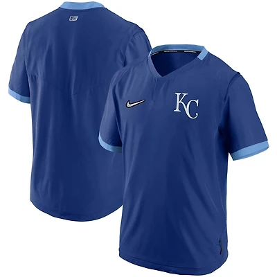 Nike Light Blue Kansas City s Authentic Collection Short Sleeve Hot Pullover Jacket