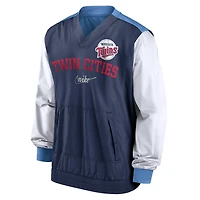 Nike Light Blue Minnesota Twins Rewind Warmup V-Neck Pullover Jacket